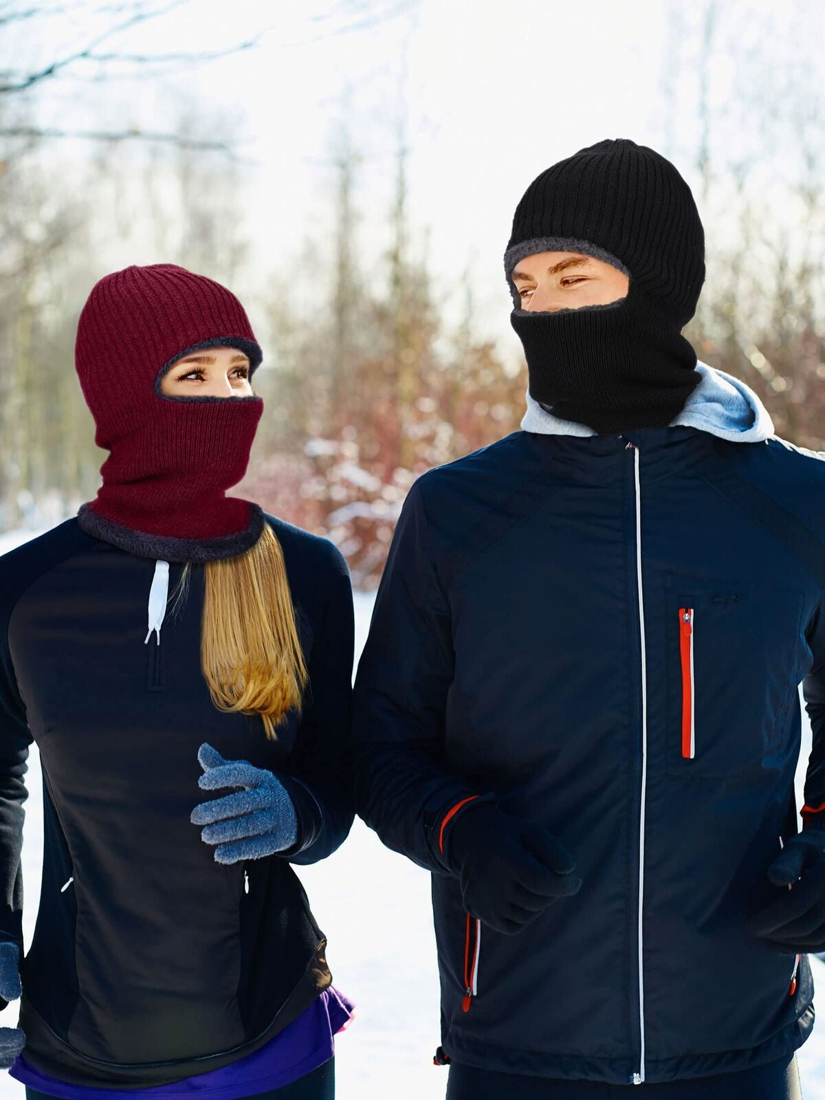 2 Polar Pasamontaã±As De Punto Capucha Para El Frio Para Hombre Invierno Termica