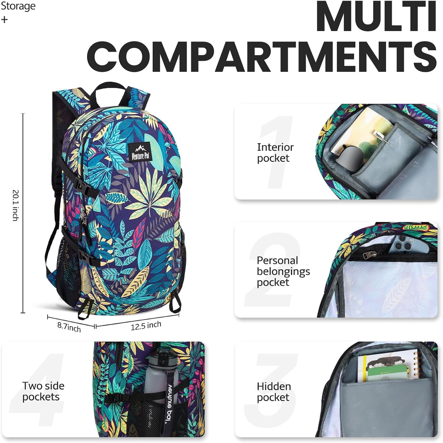 40L Lightweight Packable Travel Hiking Backpack Daypack