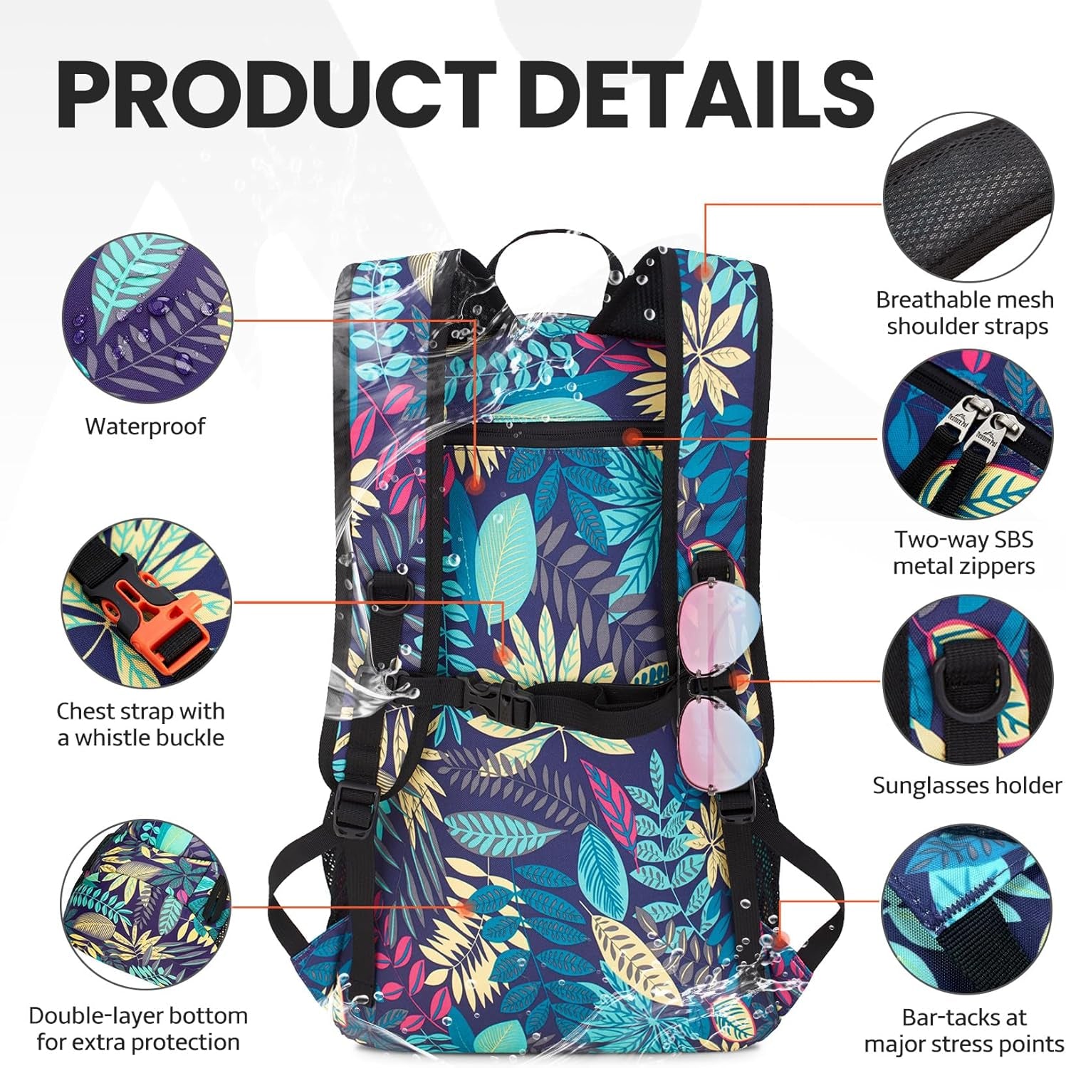 40L Lightweight Packable Travel Hiking Backpack Daypack