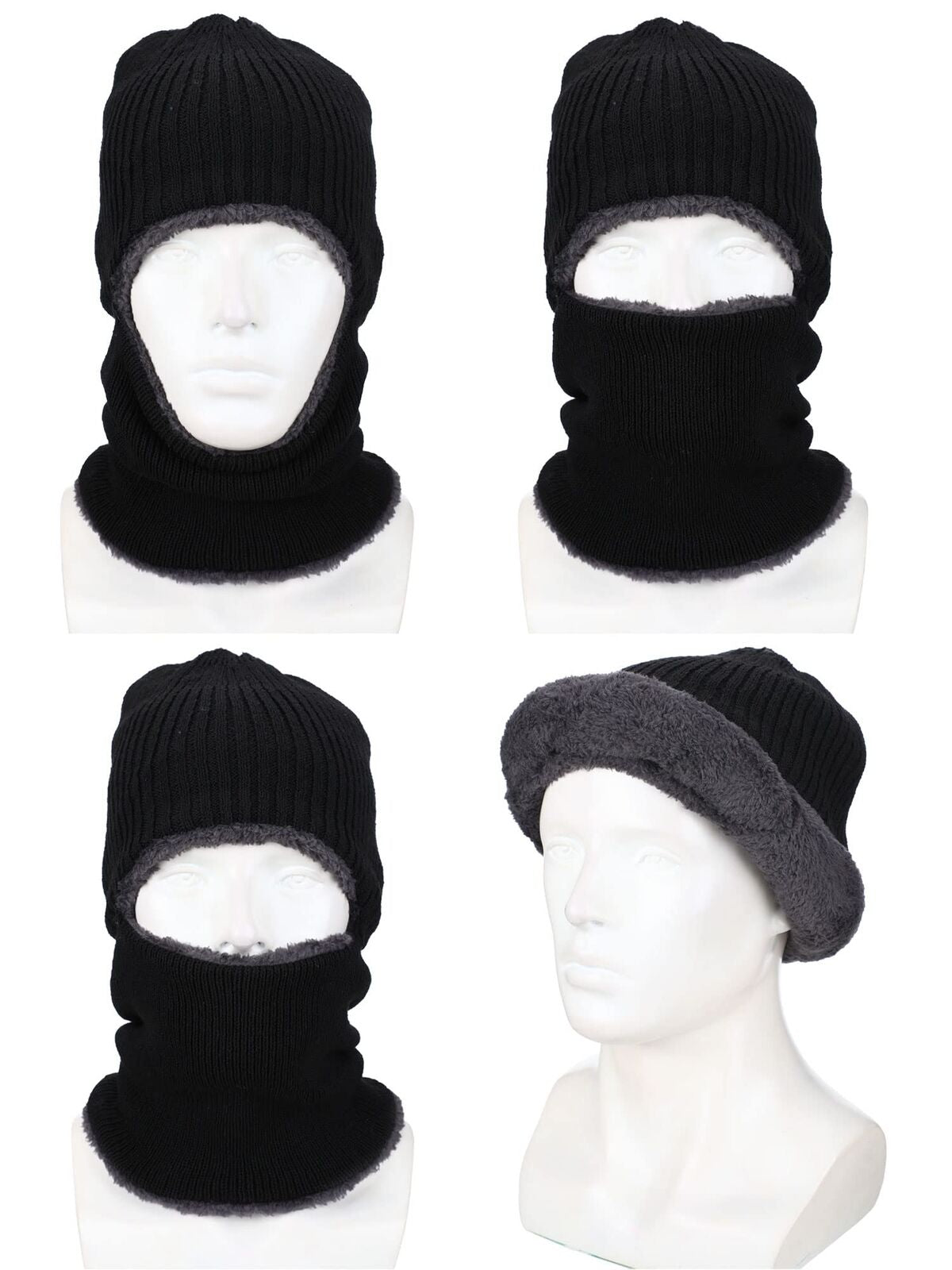 2 Polar Pasamontaã±As De Punto Capucha Para El Frio Para Hombre Invierno Termica