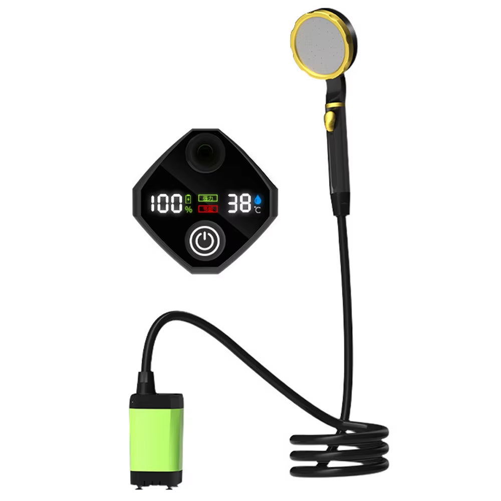 Outdoor Camping Shower Pump 6000Mah/7800Mah/9000Mah Portable Rechargeable Electric Shower Pump with Intelligent Digital Display