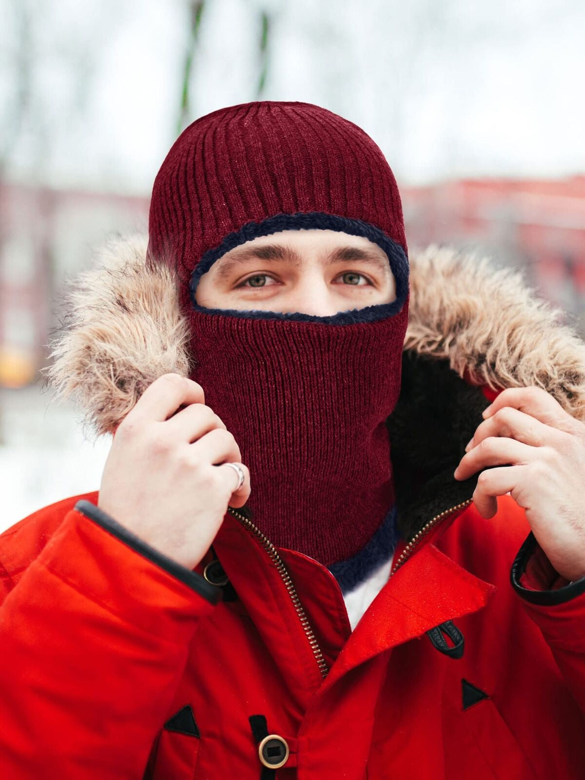 2 Polar Pasamontaã±As De Punto Capucha Para El Frio Para Hombre Invierno Termica