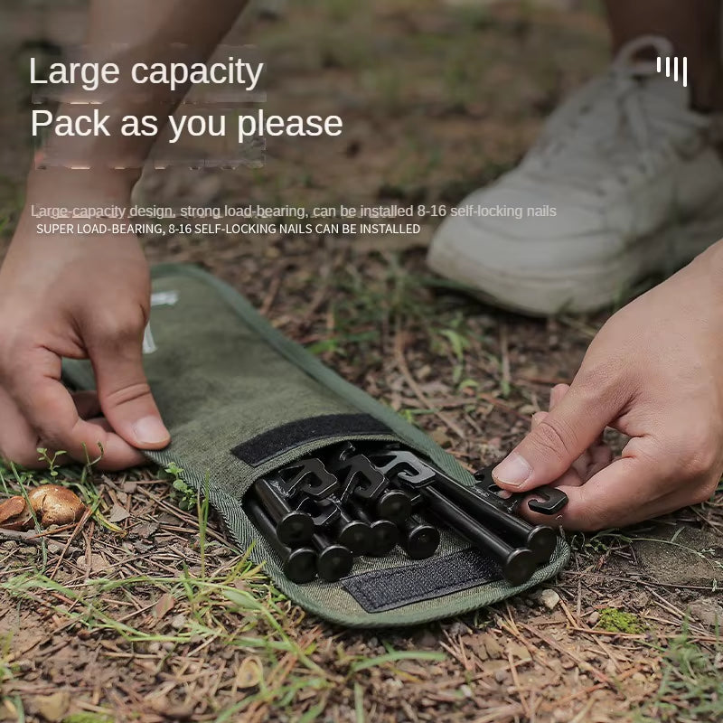 Outdoor Ground Nail Bag Camping Kit Multifunctional Bag Oxford Cloth Camping Nail Bag Camping Accessories