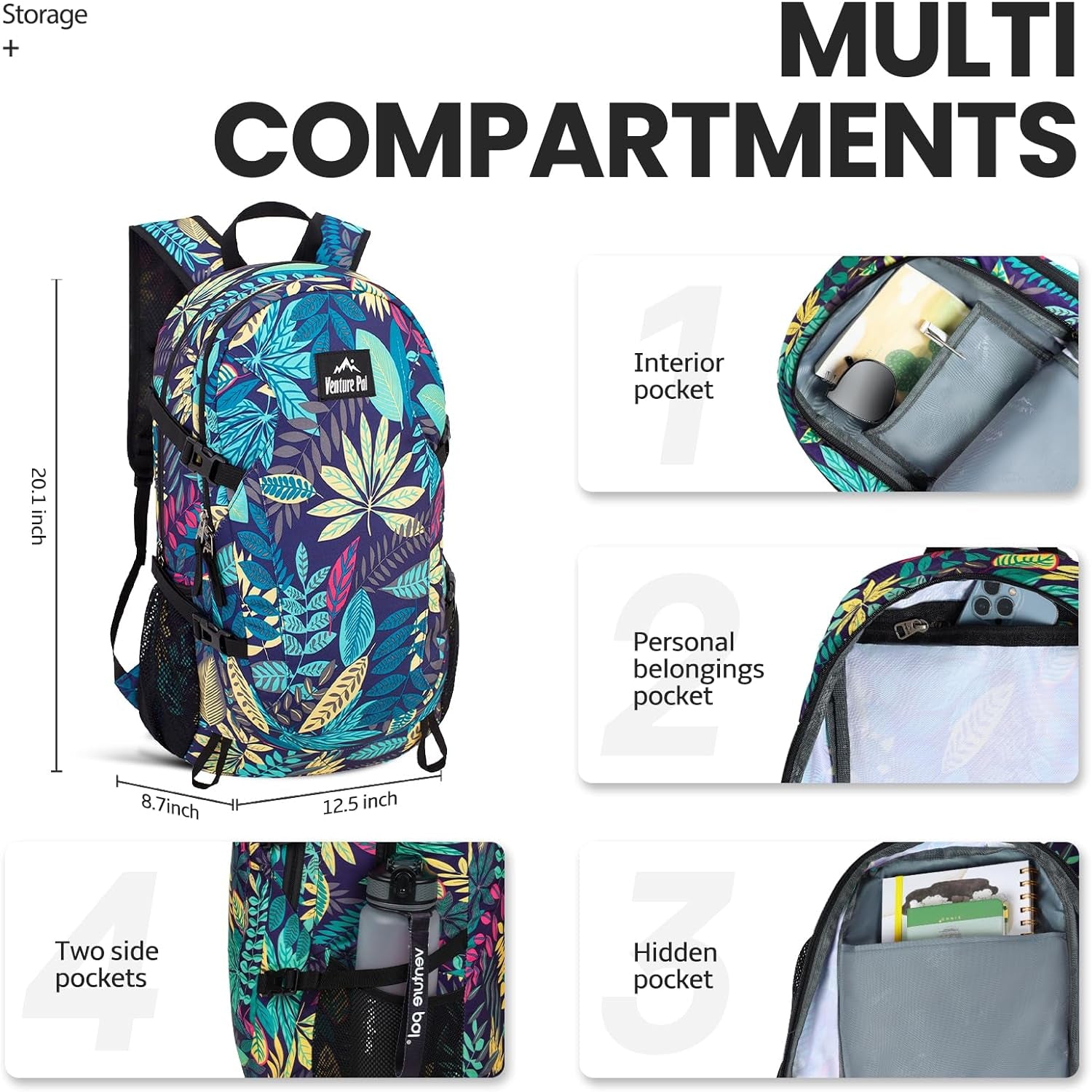 40L Lightweight Packable Travel Hiking Backpack Daypack